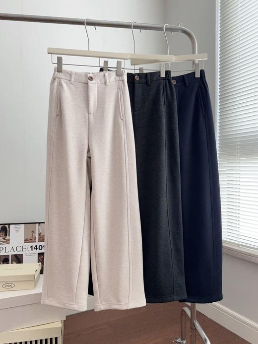 韩版时尚通勤百搭洋气宽松加绒直筒裤 商品图0