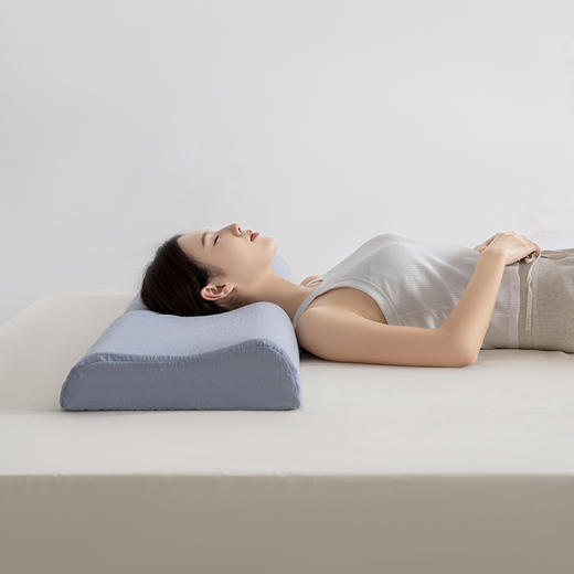 自然醒全棉记忆棉曲线双人长枕纯棉水洗棉记忆棉双人枕头波浪曲线双人长枕芯XK 商品图1