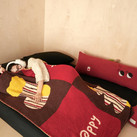 自然醒针织半边绒毯多功能沙发毯床尾毯午睡盖毯办公室披毯车载户外旅行毯MT 商品图10