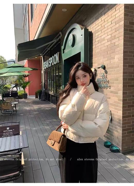 【羽绒服】肯豆风！绒子含量90% 6028简约短款立领韩系冬季保暖蓬松羽绒服-喜出 商品图3