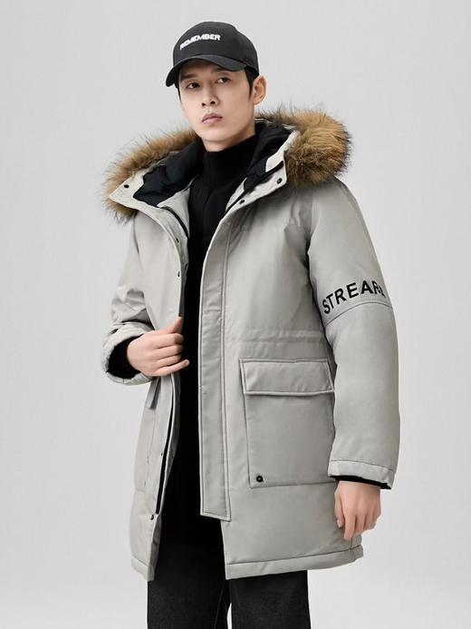 清仓价！真羽绒！ 最后4件！！工装羽绒【羽绒服】大牌剪标真貉子毛领男款中长羽绒服-喜出 商品图0