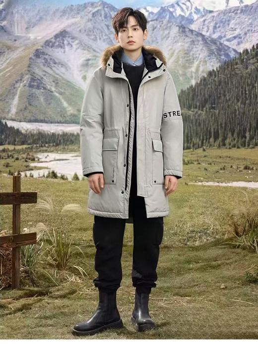 清仓价！真羽绒！ 最后4件！！工装羽绒【羽绒服】大牌剪标真貉子毛领男款中长羽绒服-喜出 商品图1