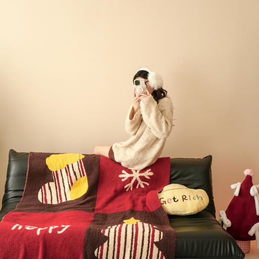 自然醒针织半边绒毯多功能沙发毯床尾毯午睡盖毯办公室披毯车载户外旅行毯MT 商品图5