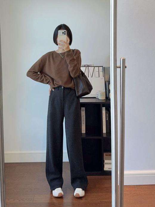 韩版时尚通勤百搭洋气宽松加绒直筒裤 商品图8