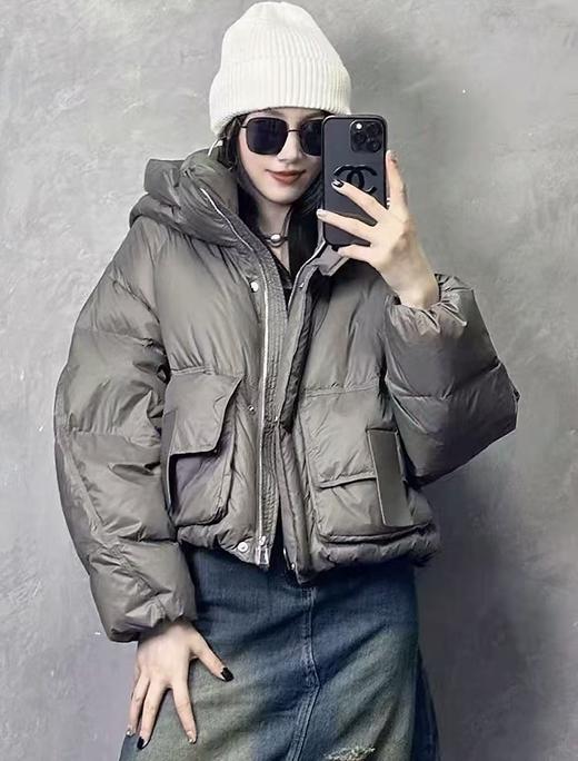 【羽绒服】大牌同款！！90%白鸭绒！2025爆款冬季宽松宽松短款羽绒服-喜出 商品图3