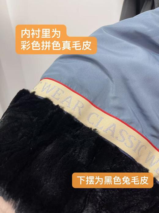 2.5日晚停发，不支持退！皮草可拆卸派克【派克服】獭兔毛真毛皮➕貉子毛领！！高支高密可收腰中款派克服-喜出 商品图3