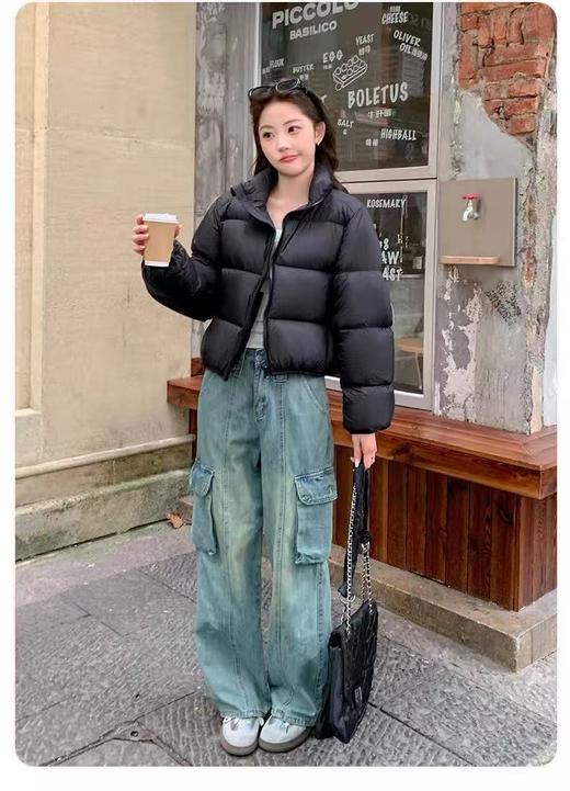 【羽绒服】肯豆风！绒子含量90% 6028简约短款立领韩系冬季保暖蓬松羽绒服-喜出 商品图5