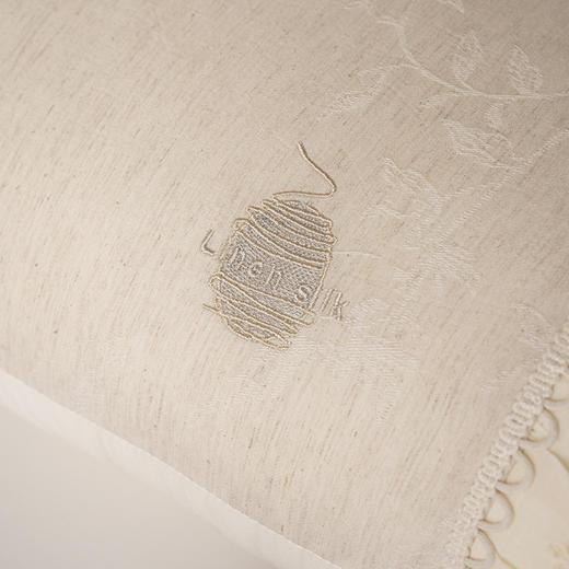 自然醒白云织梦亚麻枕棉麻高低枕芯花边亚麻刺绣枕头XK 商品图8