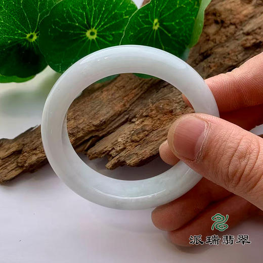 派瑞翡翠 翡翠手镯 糯种 白色 商品图3