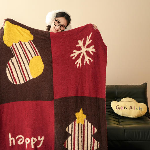 自然醒针织半边绒毯多功能沙发毯床尾毯午睡盖毯办公室披毯车载户外旅行毯MT 商品图1