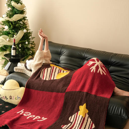 自然醒针织半边绒毯多功能沙发毯床尾毯午睡盖毯办公室披毯车载户外旅行毯MT 商品图6