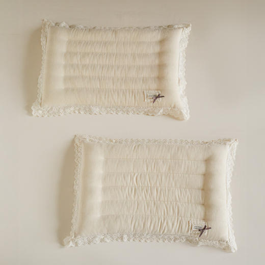 自然醒蕾丝花边棉麻定型低枕亚麻低枕头蕾丝花边成人枕芯XK 商品图10