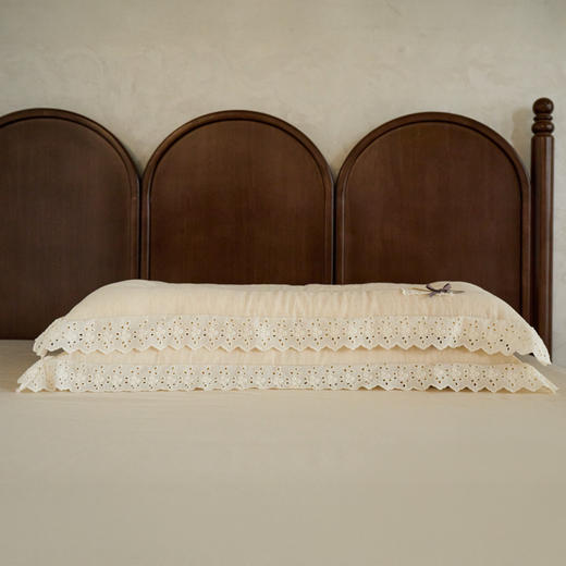 自然醒蕾丝花边棉麻定型低枕亚麻低枕头蕾丝花边成人枕芯XK 商品图7