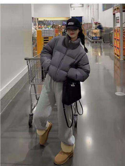 【羽绒服】肯豆风！绒子含量90% 6028简约短款立领韩系冬季保暖蓬松羽绒服-喜出 商品图0