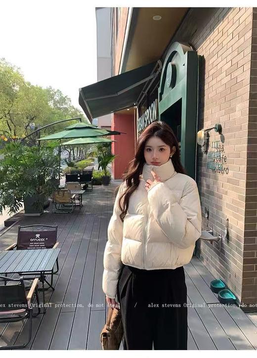 【羽绒服】肯豆风！绒子含量90% 6028简约短款立领韩系冬季保暖蓬松羽绒服-喜出 商品图1