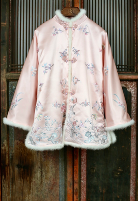 盛唐牡丹盛奢系列 | 粉凤仙一年景手绣水貂棉服