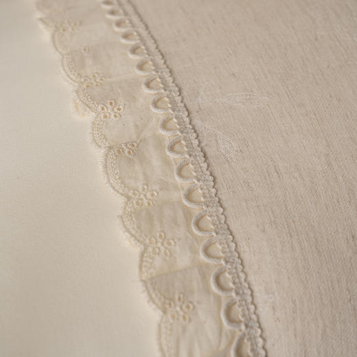 自然醒白云织梦亚麻枕棉麻高低枕芯花边亚麻刺绣枕头XK 商品图7