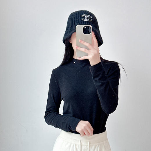 圆领长袖天丝面膜T恤打底衫显瘦上衣 商品图2