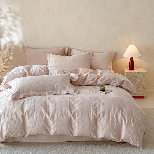 自然醒全棉长绒棉立体提花四件套-花屿HS 商品图2