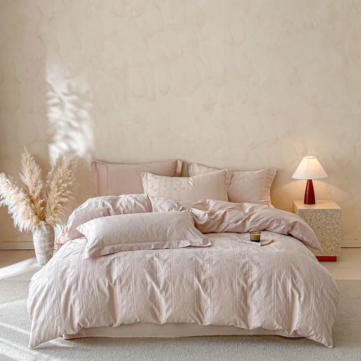 自然醒全棉长绒棉立体提花四件套-花屿HS 商品图1