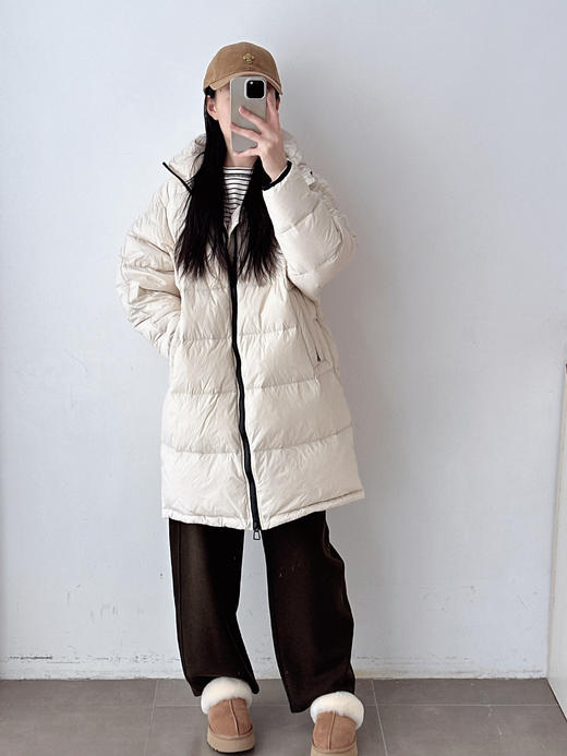 2023冬季新款小众白鹅绒长款立领简约百搭显瘦羽绒外套 商品图6