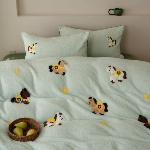 【换季出清】自然醒保暖舒适A版240g蚂蚁绒B版230g牛奶绒毛巾绣四件套HS 商品图11