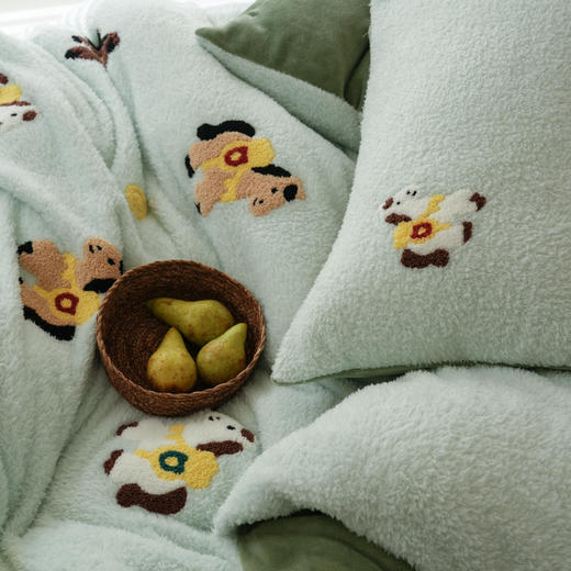 【换季出清】自然醒保暖舒适A版240g蚂蚁绒B版230g牛奶绒毛巾绣四件套HS 商品图4