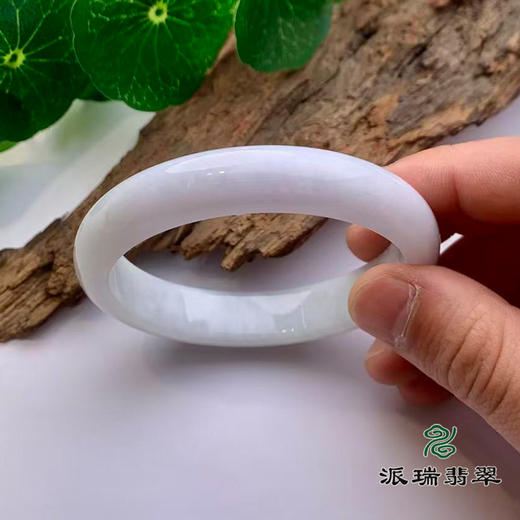 派瑞翡翠 翡翠手镯 糯种 白色 商品图2