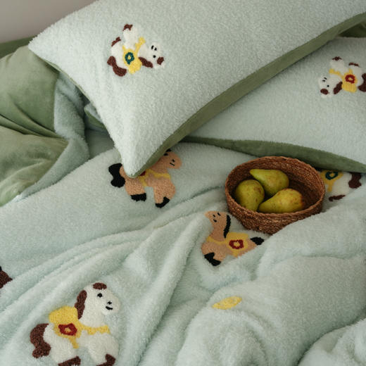 【换季出清】自然醒保暖舒适A版240g蚂蚁绒B版230g牛奶绒毛巾绣四件套HS 商品图14