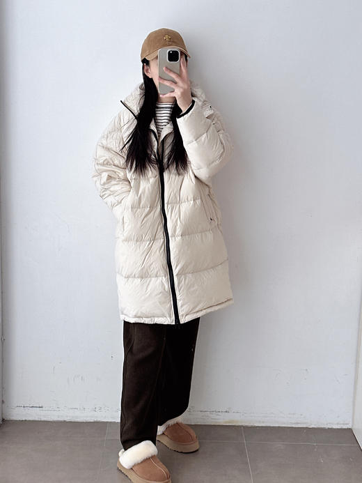2023冬季新款小众白鹅绒长款立领简约百搭显瘦羽绒外套 商品图5