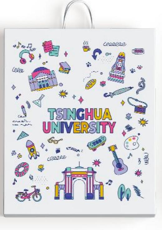 清华文创手绘图案纸袋 商品图0