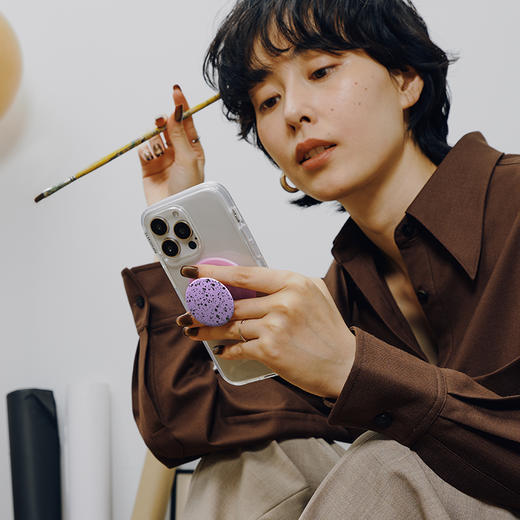 【惬意日常】灵感墨·紫 MAGSAFE磁吸式支架 圆啪嗒系列 紫色 商品图1