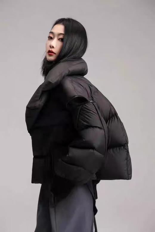 蓬松爆款【羽绒服】绒子含量90% 泡芙磁吸扣翻领蓬松保暖短款羽绒服-喜出 商品图4