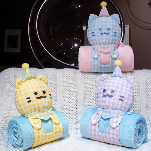 自然醒带帽方巾喵立体卷毯QYL 商品图8