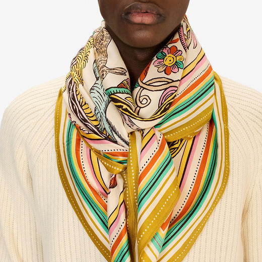 北京仓｜Inoui Editions-130 CHANCE INOUI-四叶草 黄色 方巾［法国设计师］ 商品图4