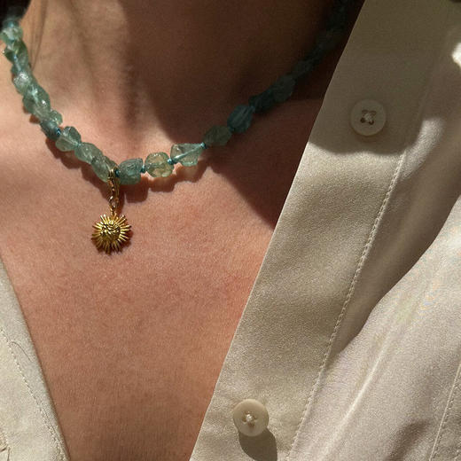 北京仓｜Hermina Athens-Sun Mini-太阳 金色 磷灰石 项链［希腊设计师］ 商品图0