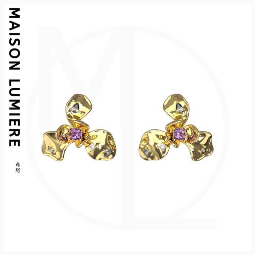 mini鸢尾宝石耳钉 商品图0