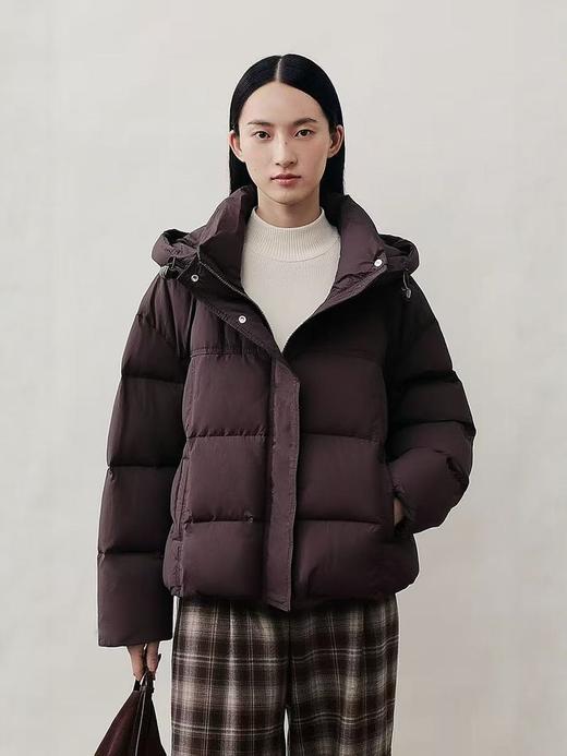180g羽绒【卡汶品牌】连帽简约50%羽绒短款宽松羽绒服-喜出 商品图0