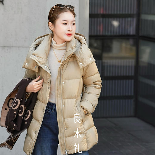 【特价不退换】【预售7天】良木礼中长款鹅绒服（腰带）（D25103909） 商品图6