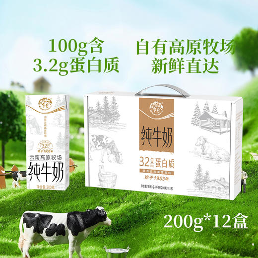 [七彩鲜生]乍甸利乐砖高原牧场纯牛奶200ml*12【俊发城次日自提】 商品图3