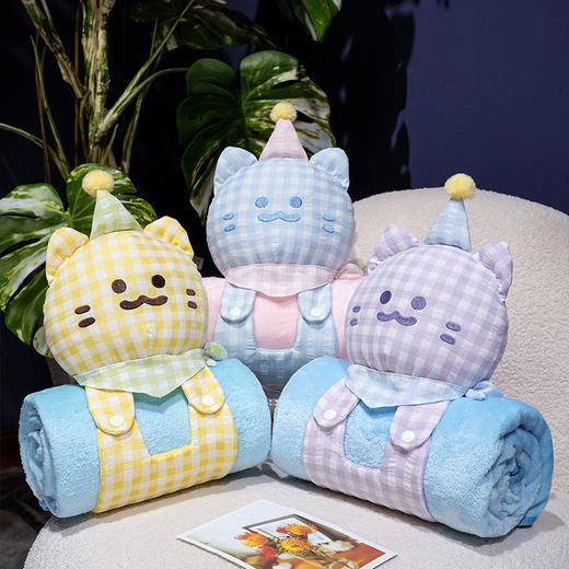 自然醒带帽方巾喵立体卷毯QYL 商品图7