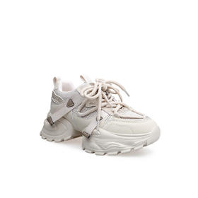 豪麟名鞋奥莱迪嘉女鞋时尚老爹鞋牛皮革/织物DJYSO52WX212杏色  原价1660元