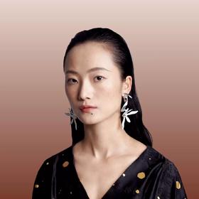 妙笔生花心字兰花耳环