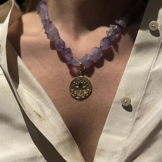 北京仓｜Hermina Athens-Kressida-守护之眼 紫水晶 项链［希腊设计师］ 商品图0