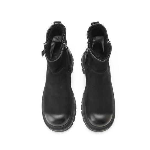 西村名物冬款舒适厚底防滑羊皮材质羊皮毛里短绒雪地靴毛毛鞋X24DS48281 商品图5