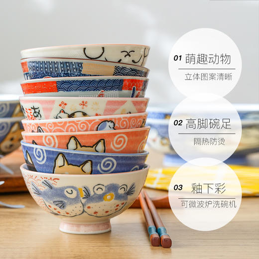 日本进口美浓烧釉下彩工艺陶瓷饭碗散件餐具任选 商品图5
