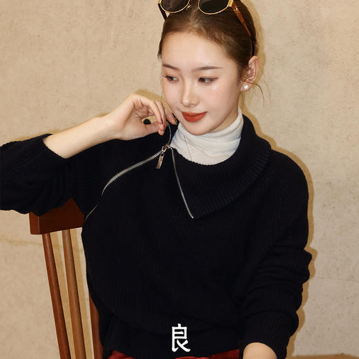 【特价不退不换】【预售7天】良木礼侧拉链高领羊绒衫（D25102685F） 商品图3