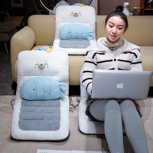 自然醒萌萌海豹护腰连体坐垫QYL 商品图14