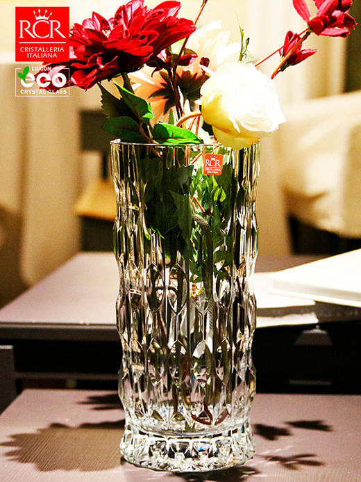 意大利RCR进口高端水晶玻璃花瓶富贵竹花瓶摆件客厅插花轻奢高档王者系列晶质花瓶 商品图2
