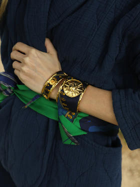 订购14周到｜AN-NEE-LUNE-绿调 波西米亚 2cm 丝巾手镯［法国设计师］